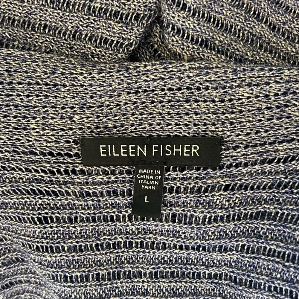 Eileen Fisher Open-Front Ribbed Knit Duster Sweater - Lavender - L - Picture 3 of 5